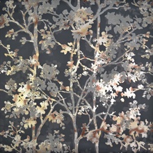 Black & Multi Metallic Floral & Leaf Texture Wallpaper