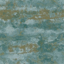 Green Shimmering Weathered Stucco Wallpaper