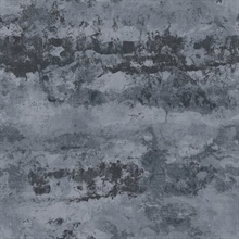 Silver & Black Shimmering Weathered Stucco Wallpaper