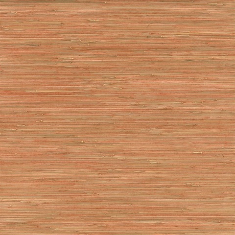 Shuang Coral Handmade Grasscloth Wallpaper