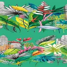 Sierra Green Urban Tropic Wallpaper