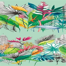 Sierra Mint Urban Tropic Wallpaper