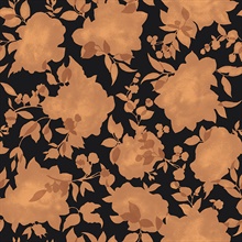 Silhouette Brushed Copper & Black Peel and Stick Wallpaper
