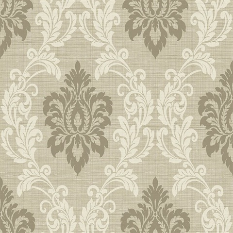 Silk Damask 54 Sand Storm Commercial Wallpaper