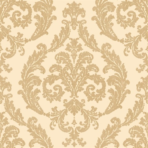 Gold Silk Damask Wallpaper