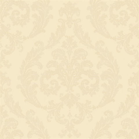 Beige Silk Damask Wallpaper