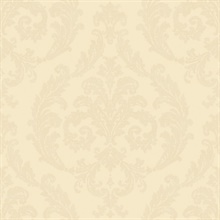 Beige Silk Damask Wallpaper