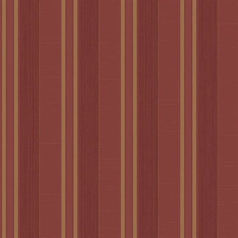 Dark Red & Gold Silk Stripe Wallpaper