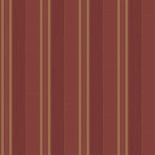 Dark Red & Gold Silk Stripe Wallpaper