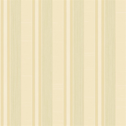 Yellow, Beige & Green Silk Stripe Wallpaper