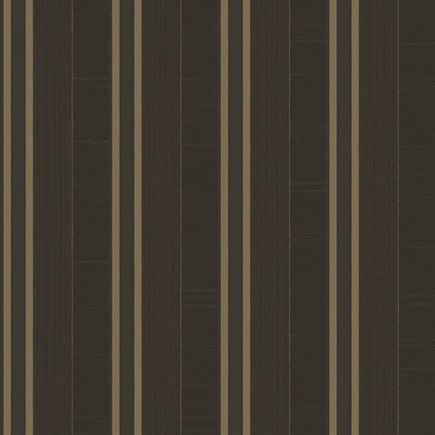 Black & Dark Taupe Silk Stripe Wallpaper