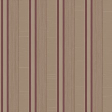 Dark Purple & Taupe Silk Stripe Wallpaper