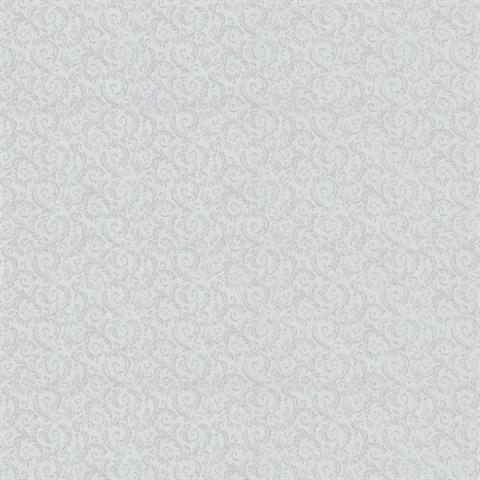 Silver Classic Mini Scroll Texture Wallpaper