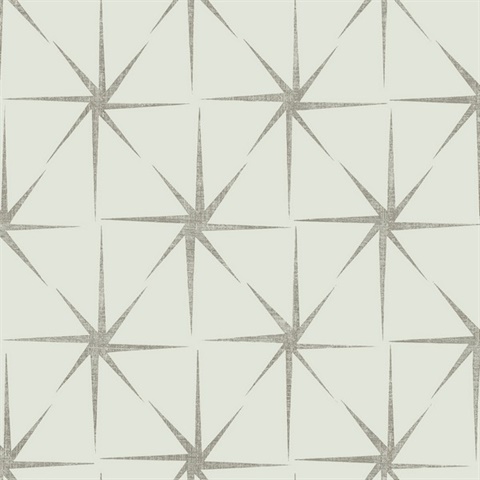 Silver Evening Star Metallic Geometric Wallpaper