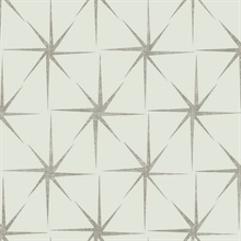 Silver Evening Star Metallic Geometric Wallpaper