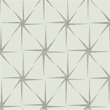 Silver Evening Star Metallic Geometric Wallpaper