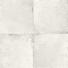 Silver Faux Distressed Stone Tile Wallpaper