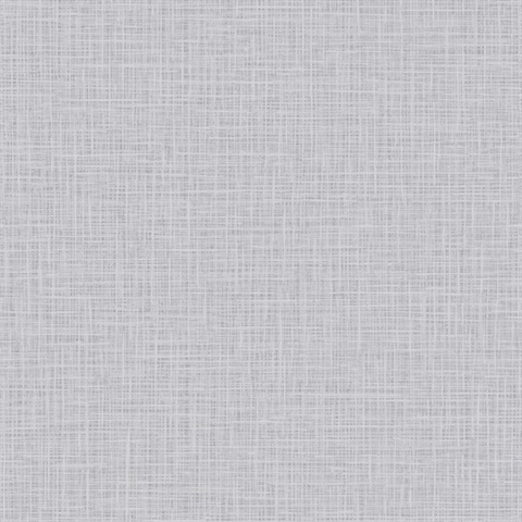 Silver Faux Linen Texture Wallpaper