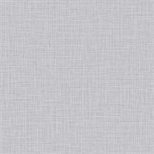 Silver Faux Linen Texture Wallpaper