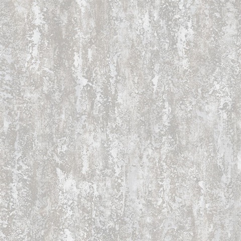 Silver Faux Plaster Texture Wallpaper