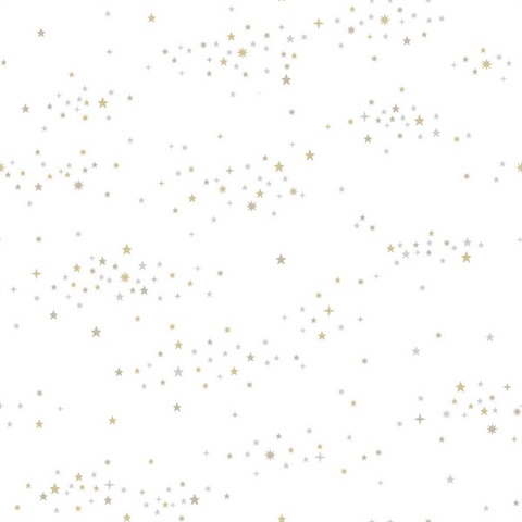 Silver & Gold Starlight, Star Bright Peel and Stick Wallpaper