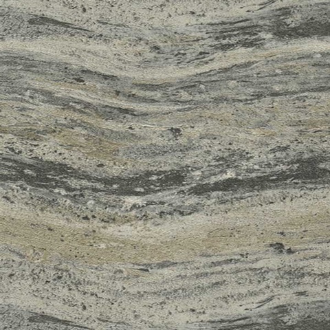 Silver Granite Slab Textured Pearlescent Wallpaper