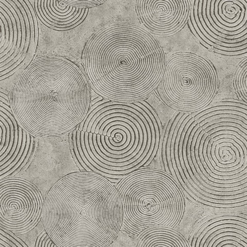 Silver & Grey 3D Ring Circles Wallpaper