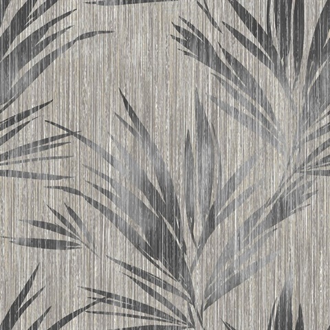 Silver, Grey & Black Commercial Tropical Leaf Wallpaper | Black Tropical  Leaf 54 