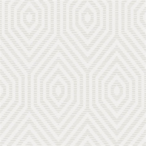 Silver & Grey Commercial Hexagon Geometric Wallpaper