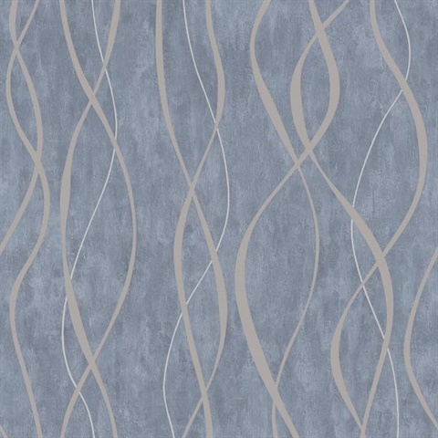 Silver Grey Glitter Ribbon Stripe Wallpaper