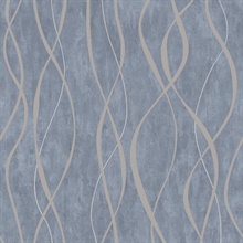 Silver Grey Glitter Ribbon Stripe Wallpaper