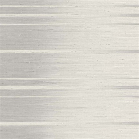 Silver Grey Gradient Horizonal Faux Grasscloth Stripe Wallpaper