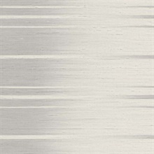 Silver Grey Gradient Horizonal Faux Grasscloth Stripe Wallpaper