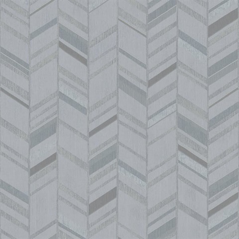 Silver Grey Metallic Chevron Vertical Stripe Wallpaper