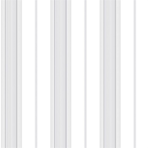 Silver Grey Slim Stripe Wallpaper
