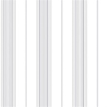 Silver Grey Slim Stripe Wallpaper