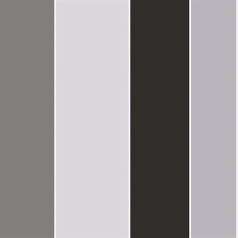 Silver Grey Smart 3 Stripes Wide Stripe Wallpaper