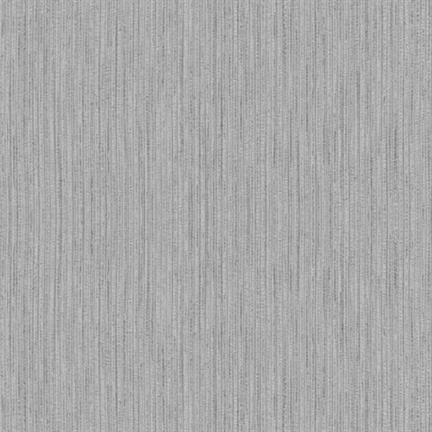 Silver Grey Vertical Textile Metallic Wallpaper