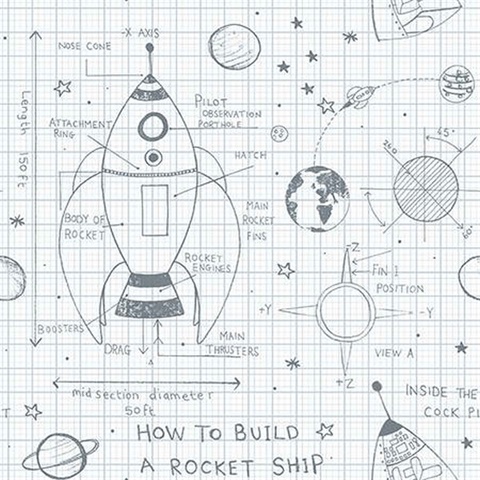 Silver How to Build a Rocketship Wallpaper