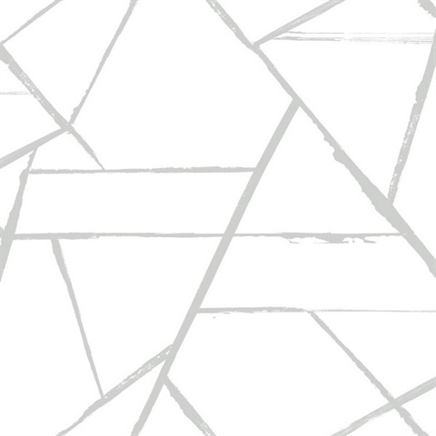 Silver Metallic Abstract Intersect Geometric Line Wallpaper