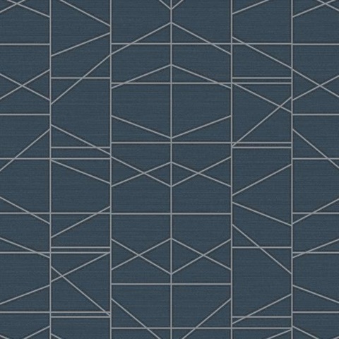 Silver Modern Perspective Geometric Wallpaper