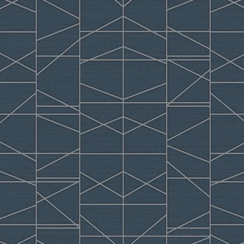 Silver Modern Perspective Geometric Wallpaper