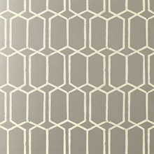 Silver Modern Trellis Wallpaper