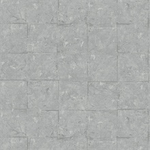 Silver Robert Pearlescent Faux Stone Tile Wallpaper