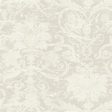 Silver Rochester Large Damask  Wallpaper