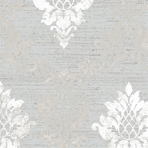 Silver Stephanie Damask