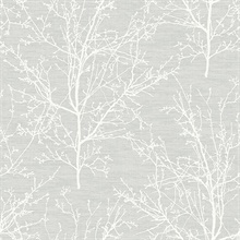 Silver Tree Branch Silhouette Wallpaper