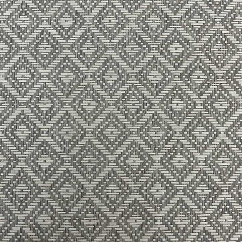 Silver Wallquest BX10046 Grasscloth Diamonds Wallpaper