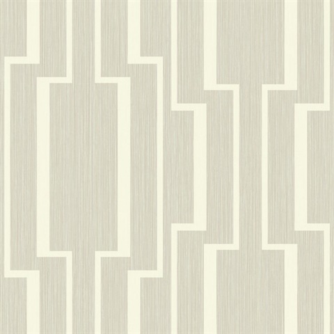 Silver & White Abstract Geometric Lines Wallpaper