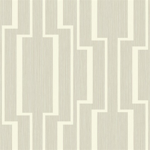 Silver & White Abstract Geometric Lines Wallpaper
